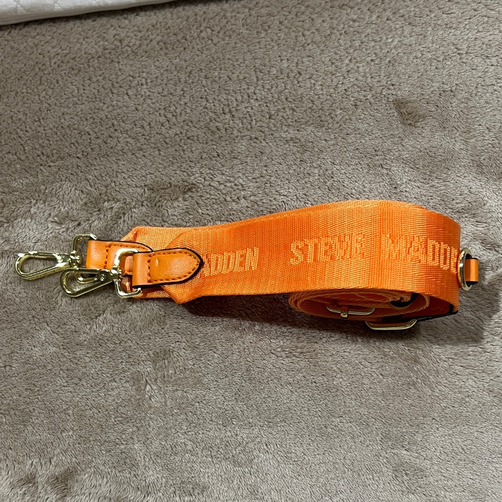 Steve Madden Vibrant Orange Strap with Gold Accents